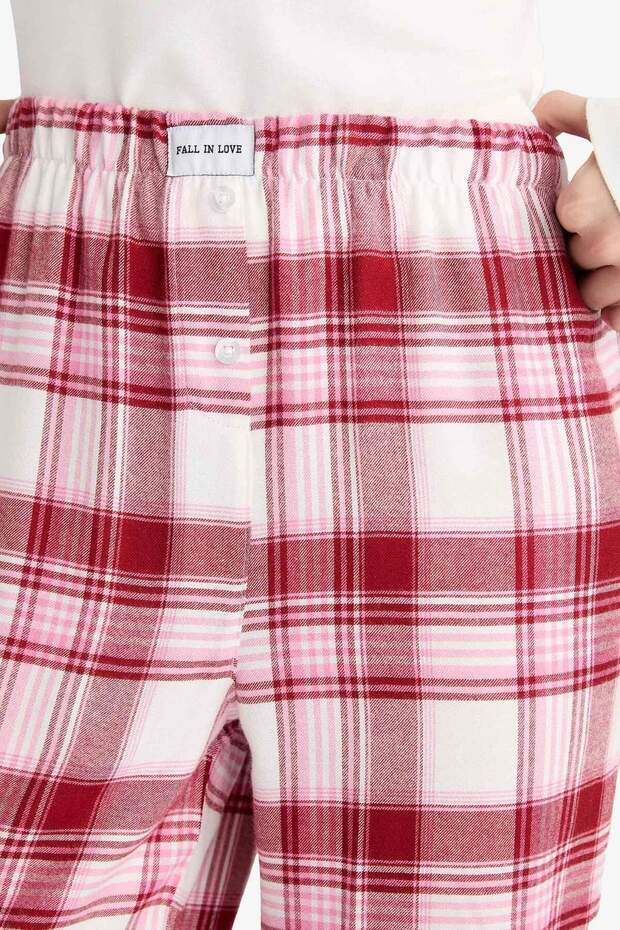 Regular Fit Uzun Kareli Pijama Altı-Fall in Love G0368AX25AU - 5