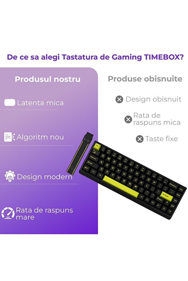 Gaming Keyboard, 68 Keys, Hall-Effect Switches, 8KHz Polling, RGB, PBT Keycaps, Black - 2