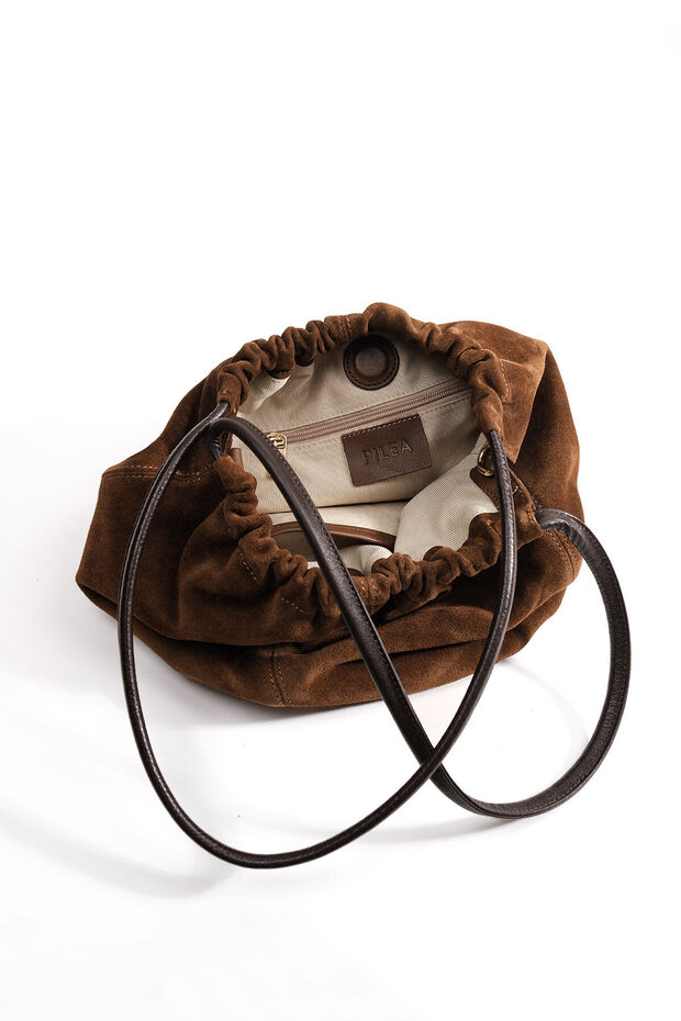 Süet Deri Hola Bag Taba - 5