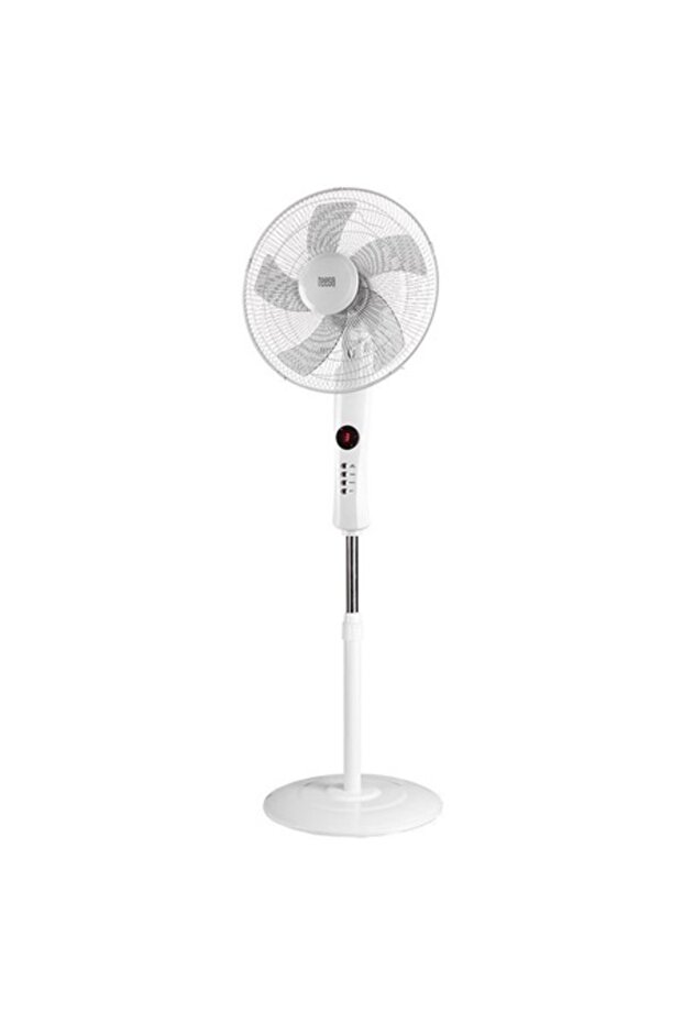 Pedestal Fan 50W, 3 Speeds, 90° Oscillation, Timer, Remote, White - 1