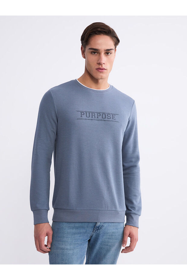 Crew neck printed men's sweatshirt