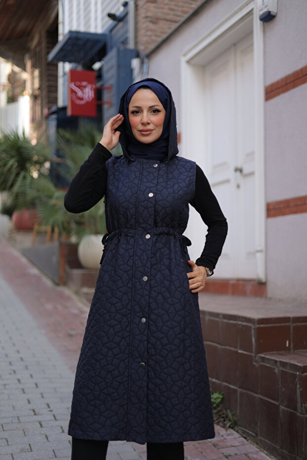 Şirin Kapüşonlu Kapitone Yelek - 7005 - 3