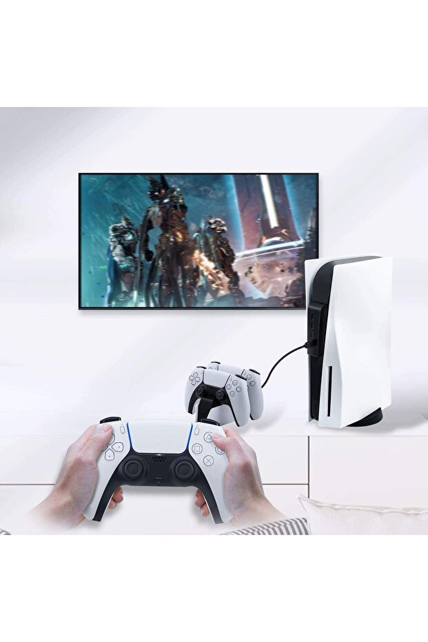 High Speed 4-Port USB Hub for Playstation 5 and PC with LED Indicator, Black - 6