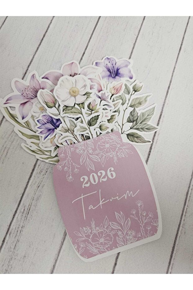 2026 Çiçekli Takvim Masa Takvimi Vazodaki Çiçekler 1 - 4