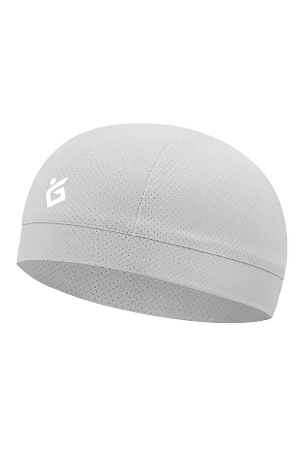 light gray Quick-Drying Skullcap Beanie Cycling Cap Hat Men Women Summer Ice Silk Riding Small Cap R