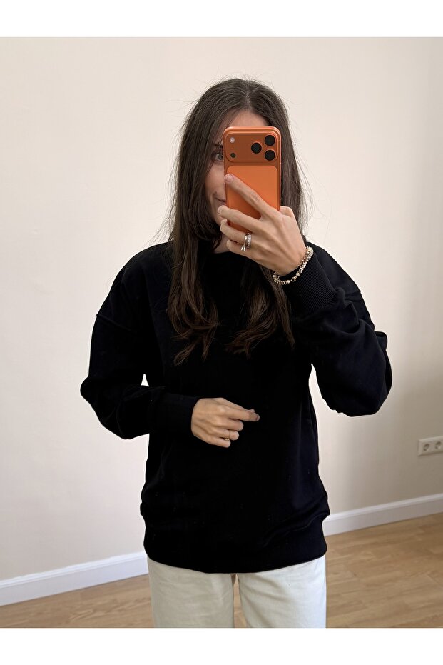Basic Sweatshirt %100 Pamuk - 1