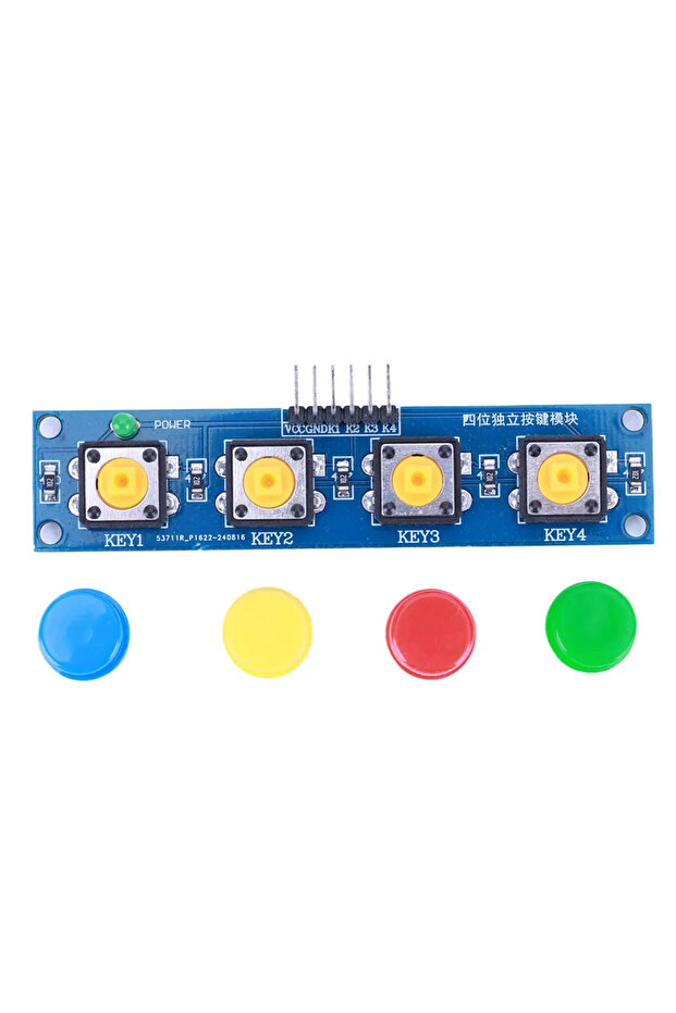 MULTI 4 Buttons Touch Button Module with Hat & LED Indicator Keypad Module High Level Output for Ard - 1