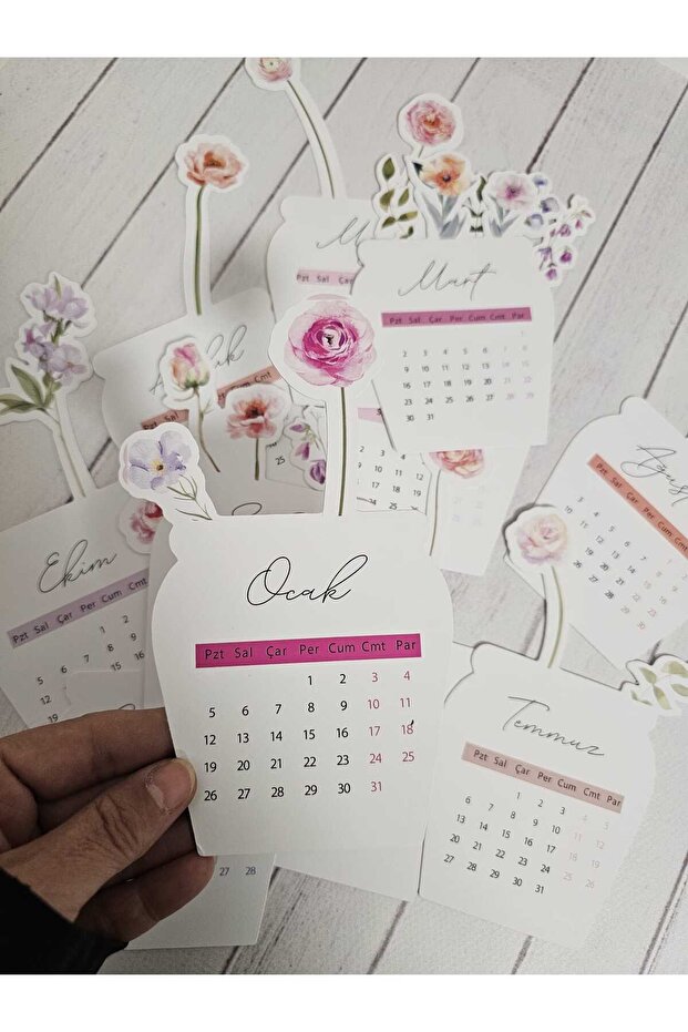 2026 Çiçekli Takvim Masa Takvimi Vazodaki Çiçekler 2 - 3