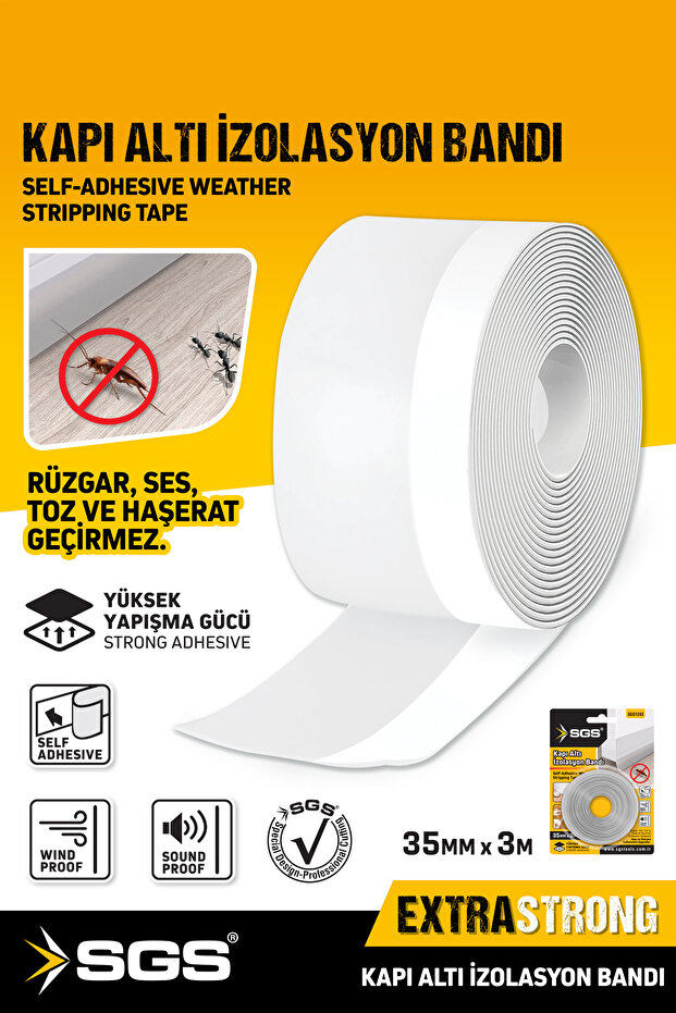 1243 under Door Draft Excluder and Soundproofing Tape 35mm X 3m Self Adhesive