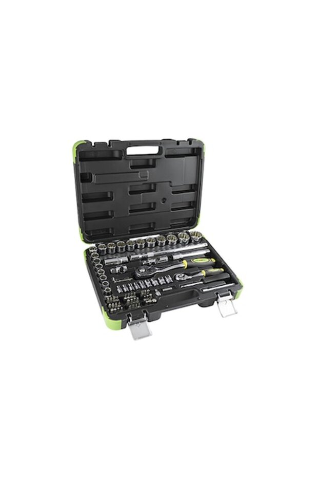91682 Socket Set, 12-point, 74 pieces, plastic case