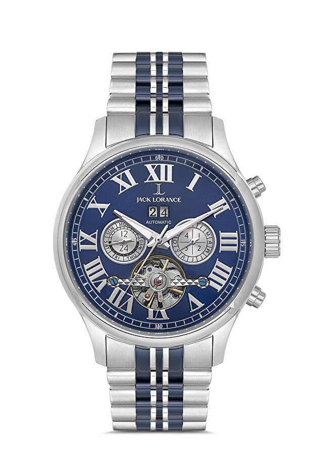 Jckjls11817M.02 Silver & Navy Blue Automatic Steel Men's Wristwatch