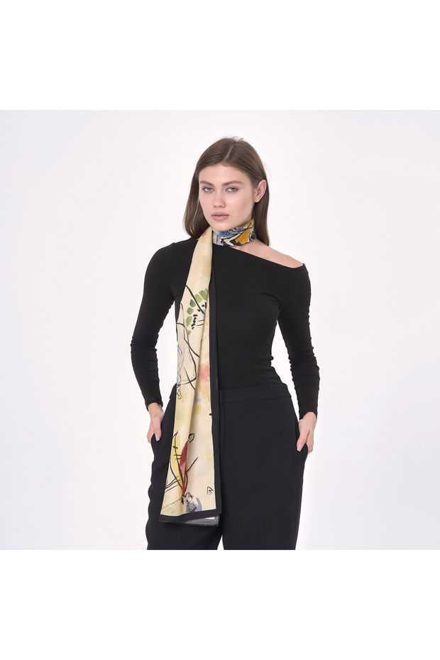Compositions Patterned Wool Silk Scarf - 2