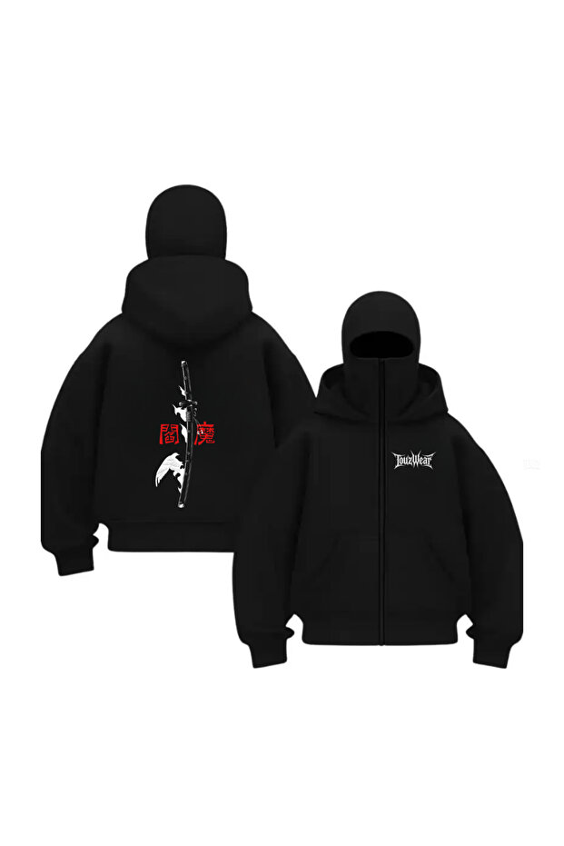 Snow Masked Balaclava Katana Samurai Series Printed Ninja Hoodie Sweatshirt