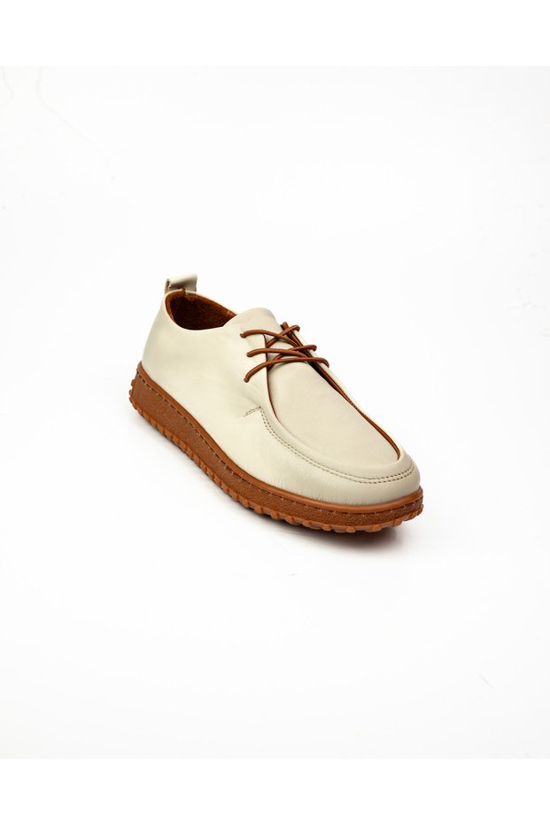 2610 Missmamma Beige Leather Casual Women's Shoes