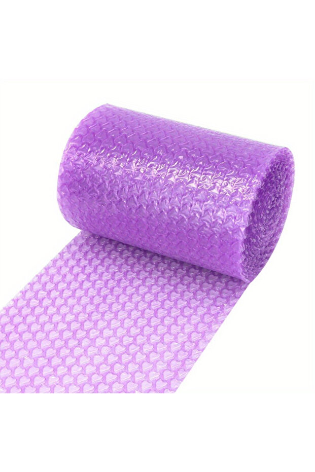 Purple-20cmX500cm 5m Bubble Buffer Packaging Roll, Heart-Shaped Design, Thick Shockproof and Fragile