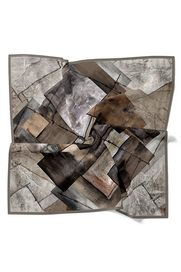 وشاح كلاسيكي بنمط باتيك سلكي مرصع بالكريستال اللامع - 1