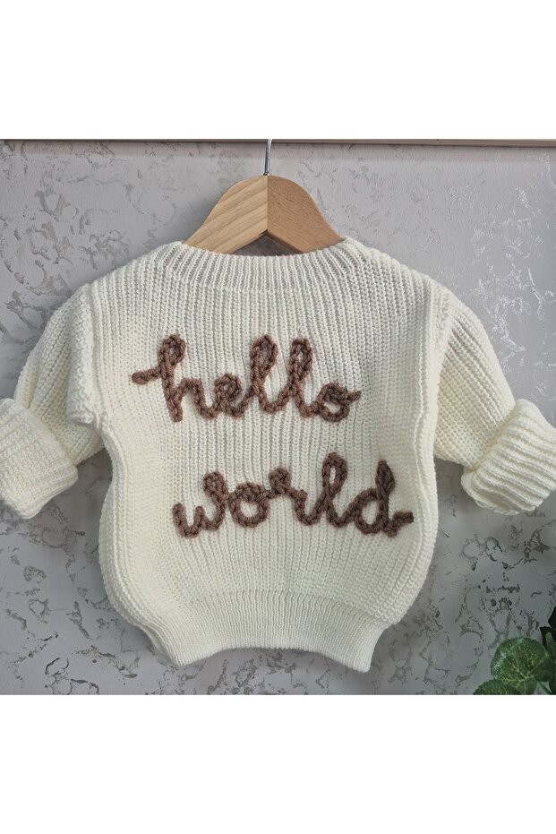 Hello World Newborn Baby Sweater