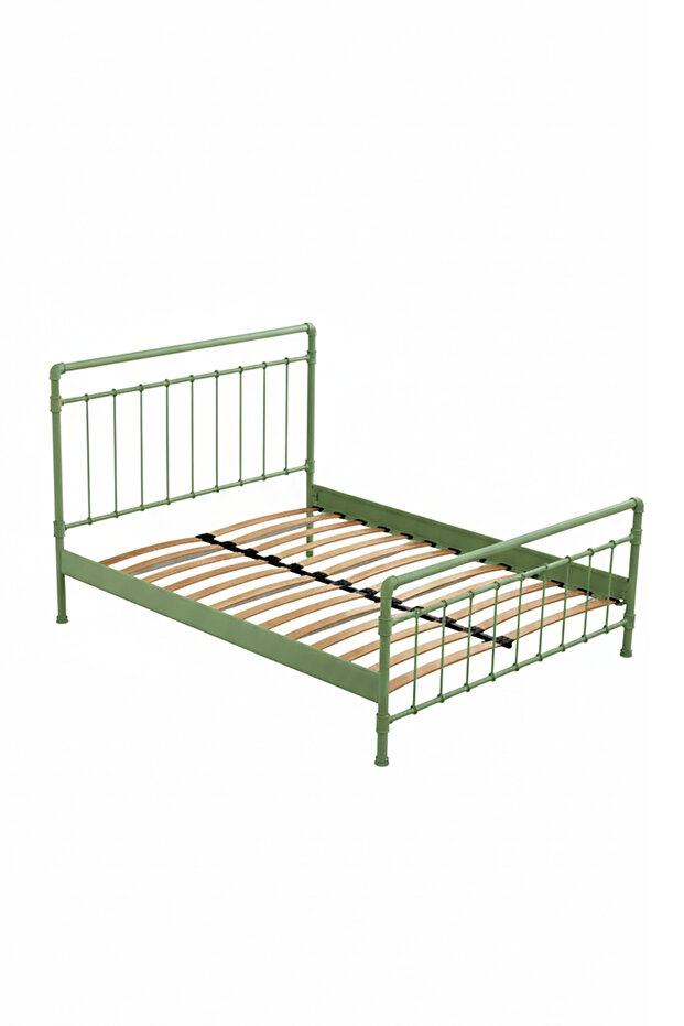 Odin Metal Karyola - Yeşil - Konik Geçme Konfor Destekli Latalı - 140x190/140x200/160x200/180x200 - 6