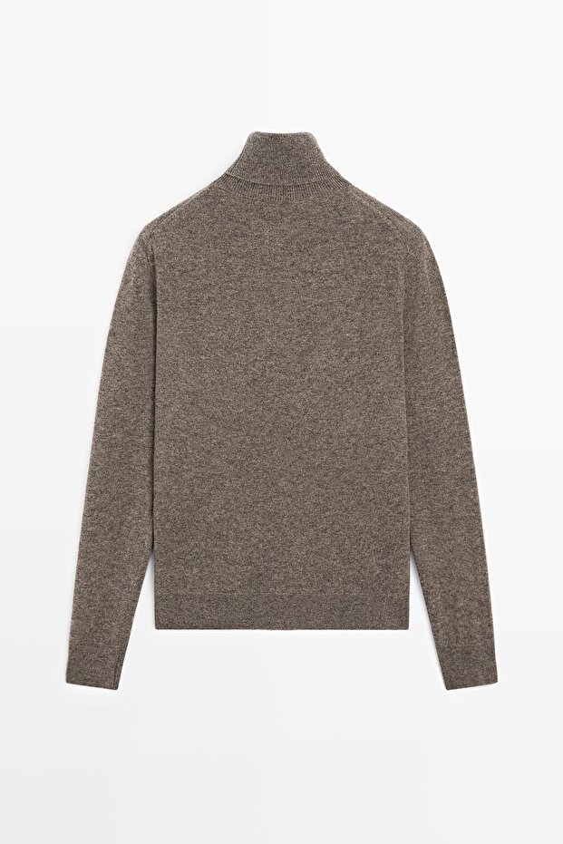 Yün karışımlı dik yaka kazak - 8