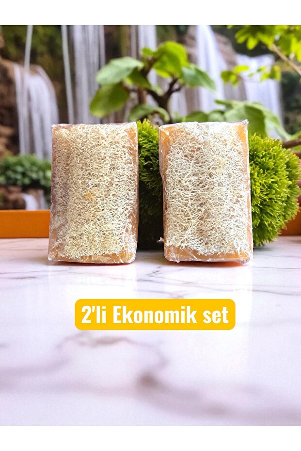 Natural Handmade Donkey Milk Honey Pumpkin Fiber Soap 2 Pieces 280 Grams