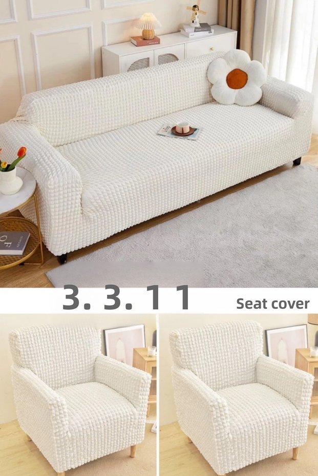 Seat Cover Seat Slipcover Elastic Seat Cover Wrinkle Pattern Home Textile Sofa Cover