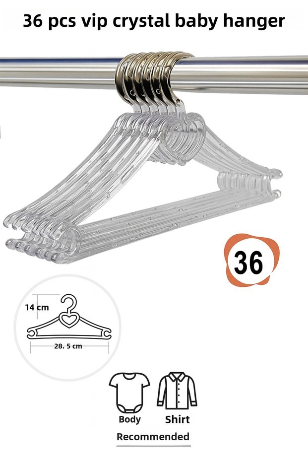 Baby Clothes Hanger 36 Pcs Crystal-Heart Baby Clothes Hanger Vip