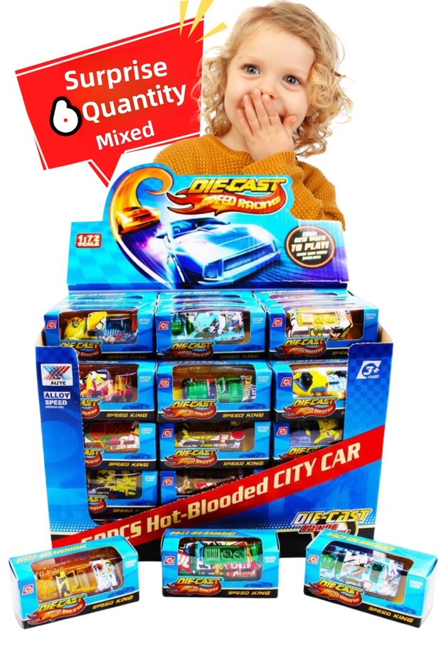 6-Piece Surprise Metal Car Set – 6 Surprise Models, Boxed, Collectible