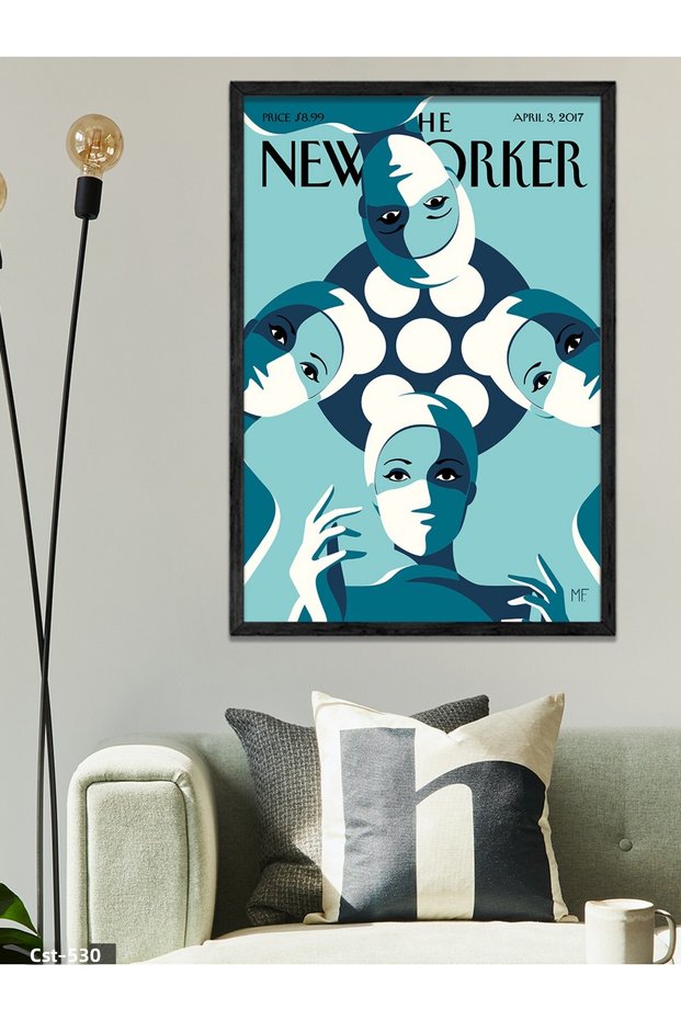The New Yorker Poster One Piece Black Wooden Framed Painting