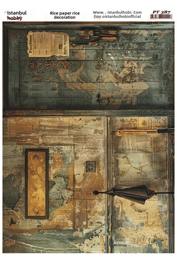 Brass Decoupage Paper 30X42Cm Pt-387 Vintage