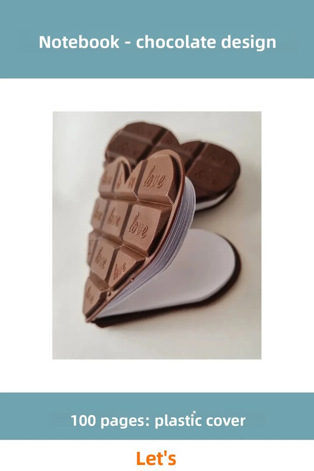 Heart Design Chocolate Notepad 100 Sheets - 1