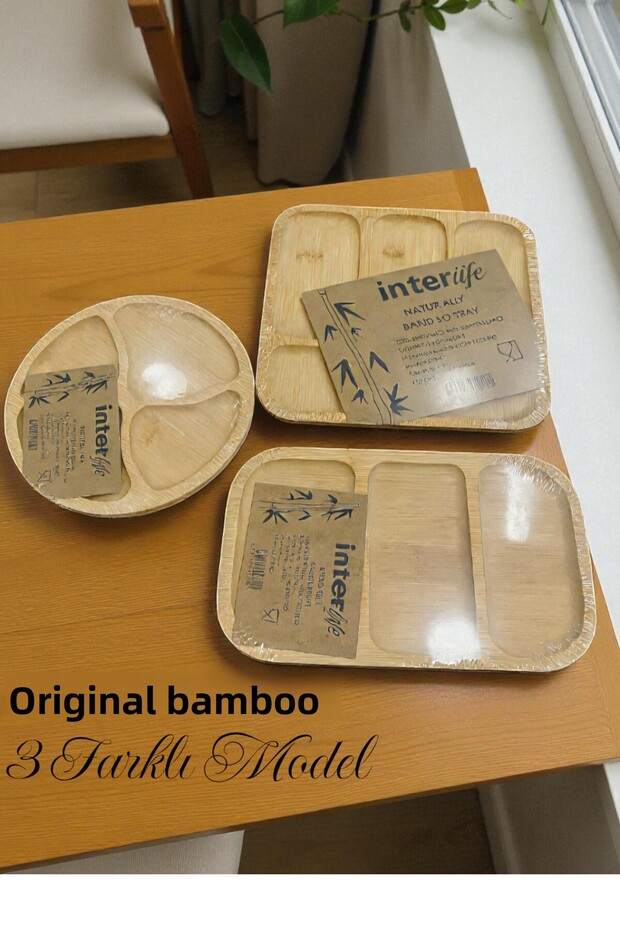3 Bamboo Snack Plates Presentation Plates Fruit Plates Original Bamboo Presentation Plates (Models in the Image Will Be Sent) - 1