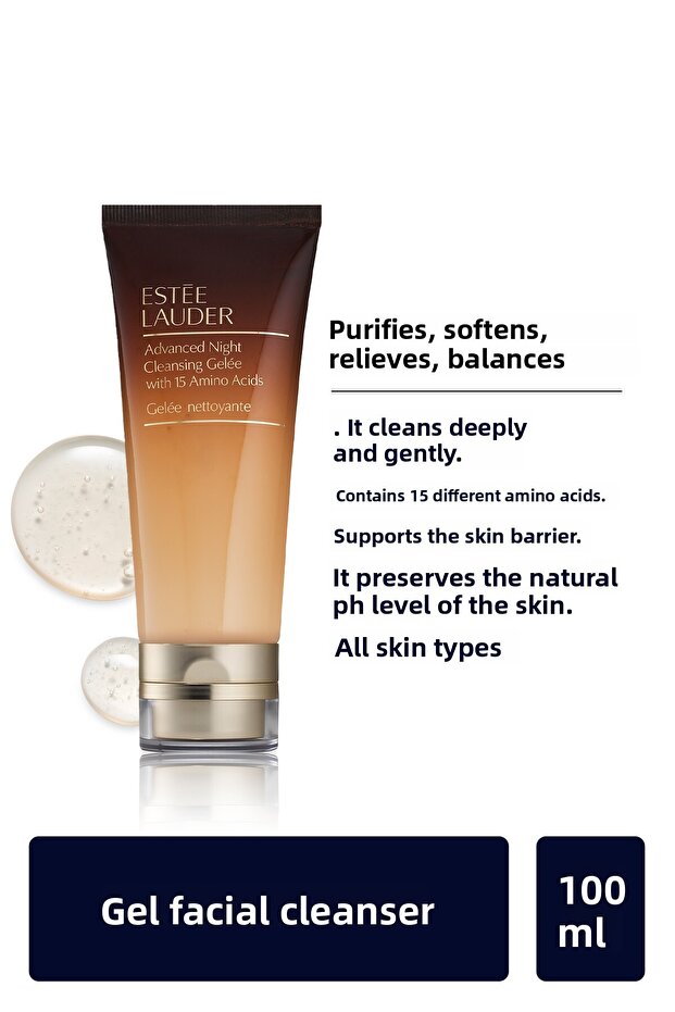 Gel Facial Cleanser - Advanced Night Cleansing Gelee - 100ml, 15 Different Amino Acids