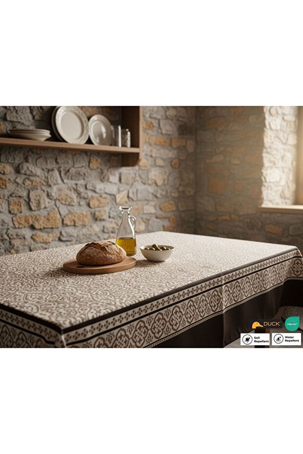 مفرش طاولة منقوش مقاوم للسوائل ومقاوم للبقع - 1