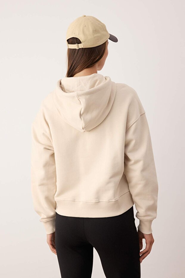 Taş Oversize/Geniş Kalıp Kalın İçi Polarlı Örme Sweatshirt TWOAW26SW00209 - 4