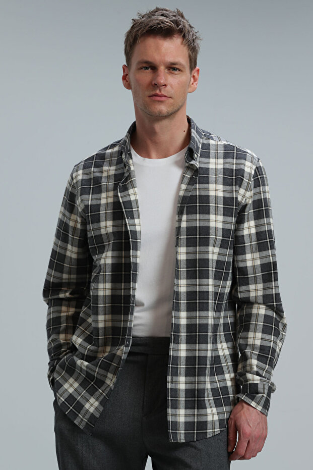 Red Erkek Basic Gömlek Regular Fit Gri - 5