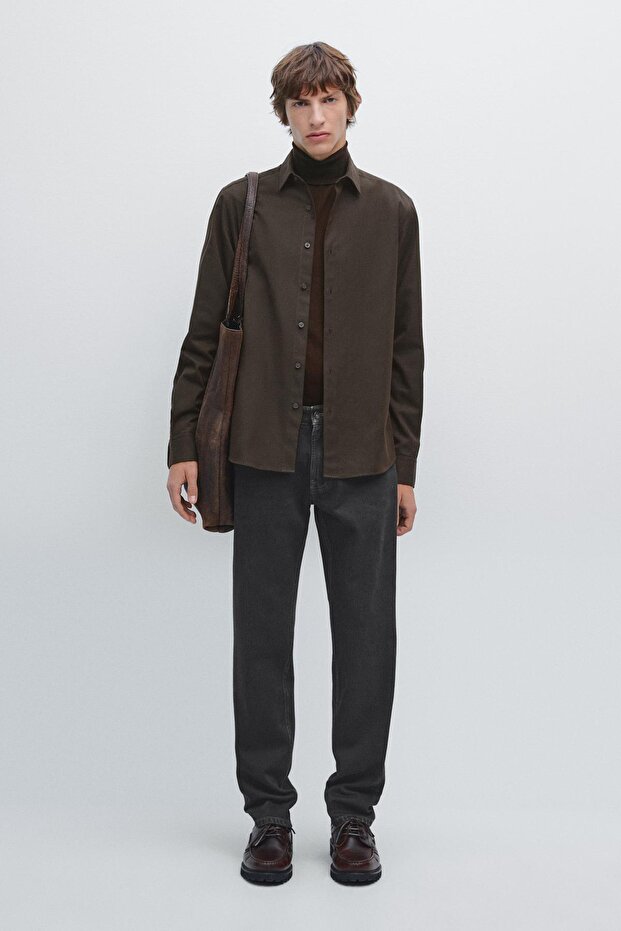 Regular fit fitilli gömlek - 1