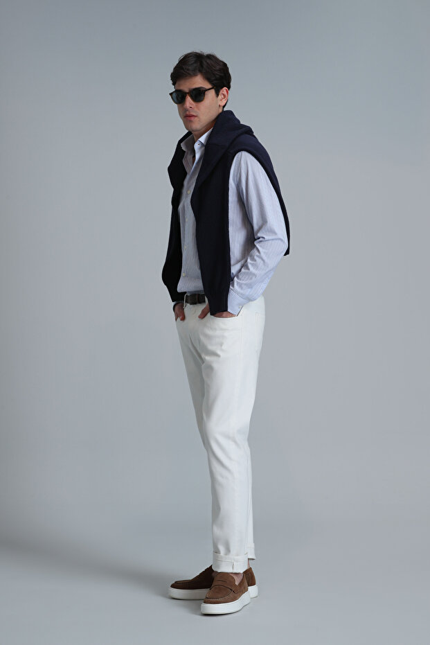 Varda Erkek Basic Gömlek Comfort Slim Fit Mavi - 4