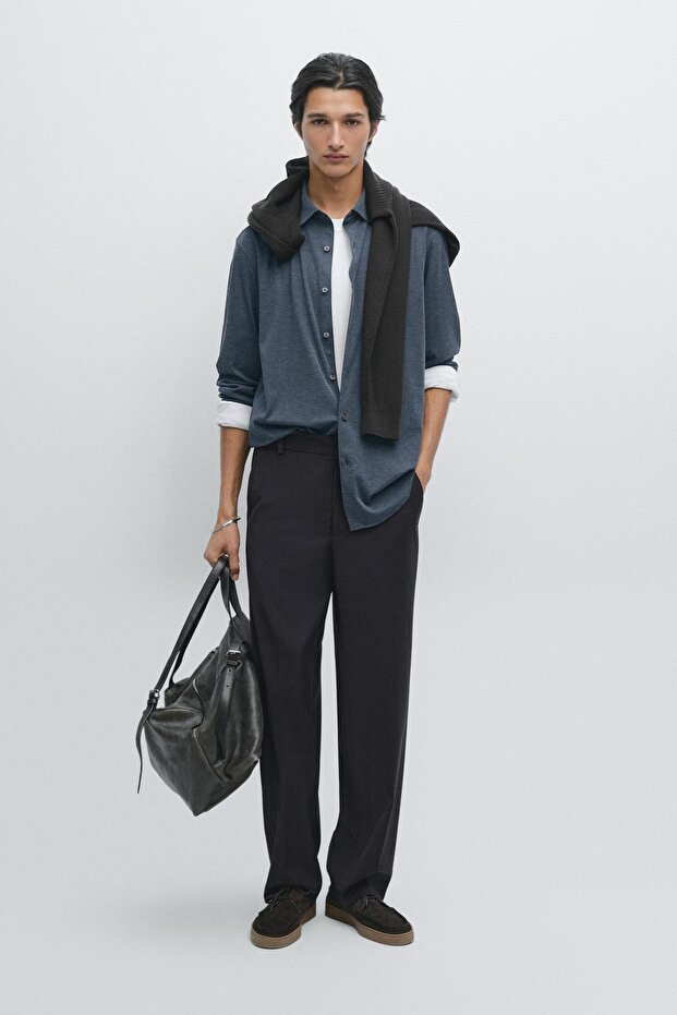 Esnek slim fit gömlek - 1