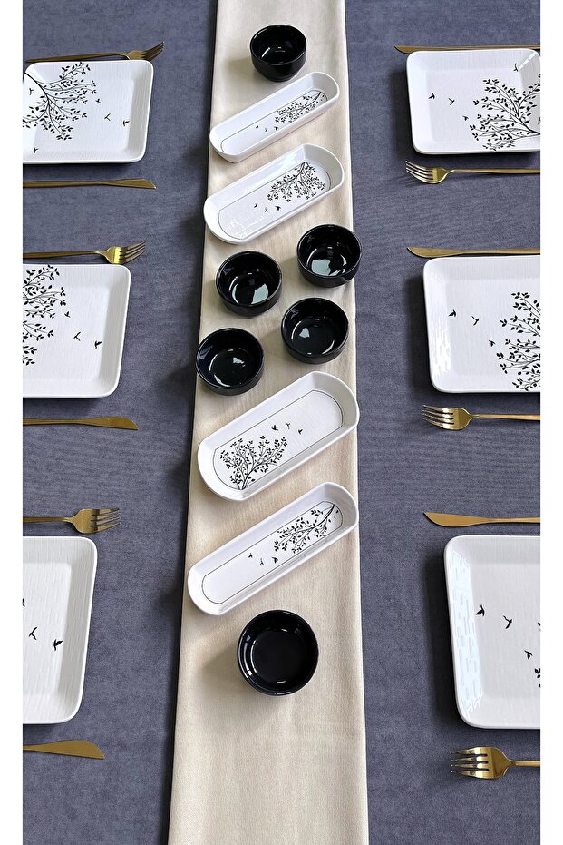 AMORE 16 Parça 6 Kişilik Lüx Kahvaltı Takımı Seti Kahvaltılık Sunum Seti - 4