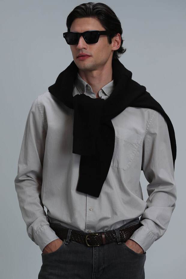 Real Erkek Basic Gömlek Comfort Fit Bej - 1