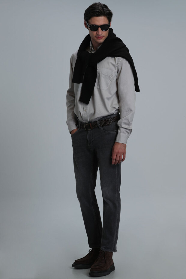 Real Erkek Basic Gömlek Comfort Fit Bej - 4