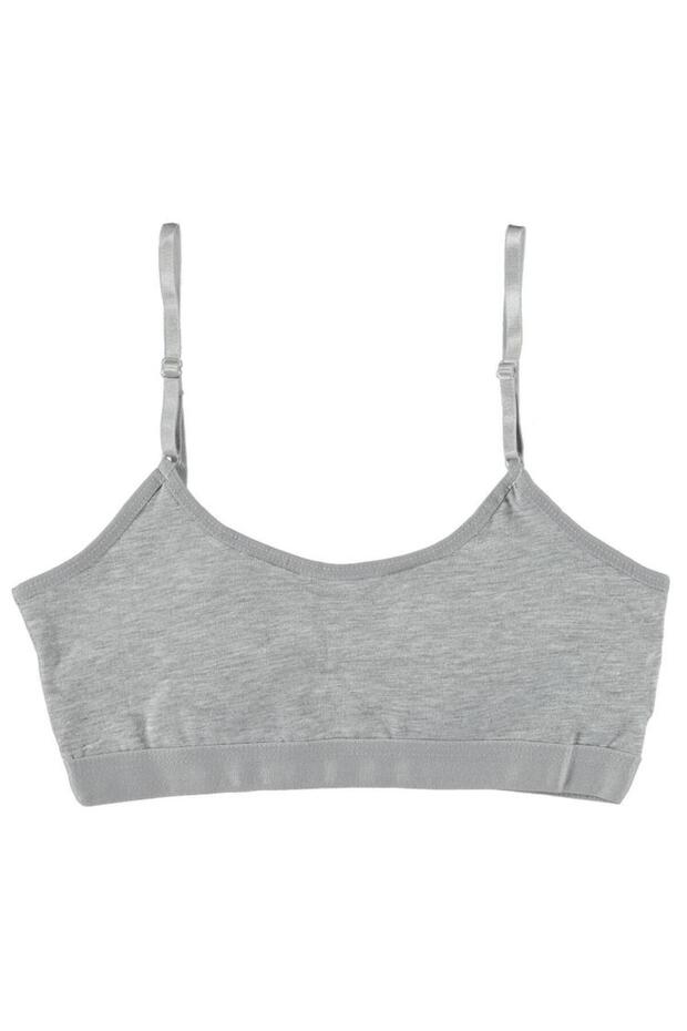 Flat Padded Bustier for Ages 8-12 - Gray 12-13 Years Old
