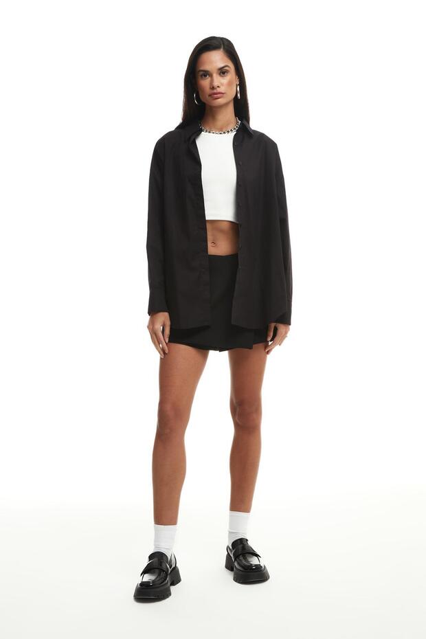 Owersize Gömlek-sıyah - 2
