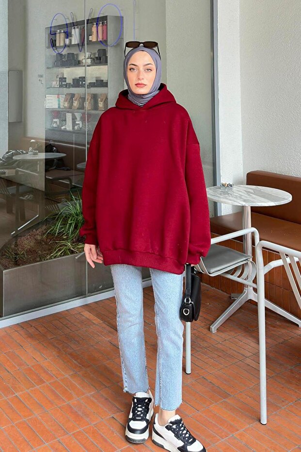 Hooded casual sweatshirt navy blue