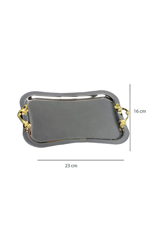 Silver Rectangular Presentation Tray - Curved Edge - 2