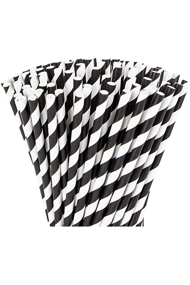 Eco-Friendly Paper Straws 100 PCS Black Biodegradable & Compostable