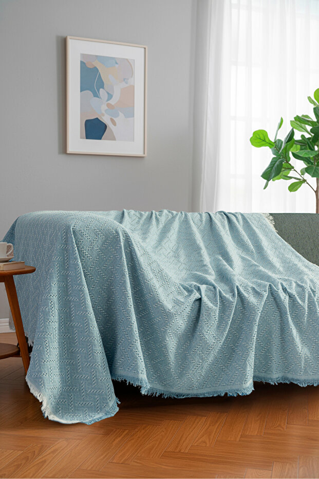 Bohemian Style Sofa Throw 170X220 cm – Fringed Tv Blanket & Decorative Sofa Cover