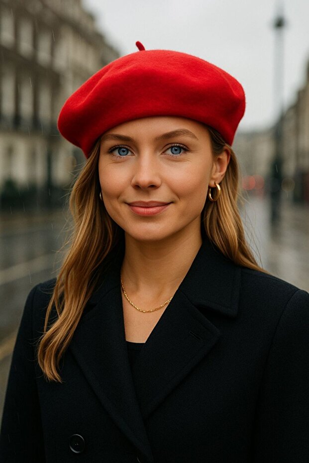 Red Woolen Painter Women's Beret