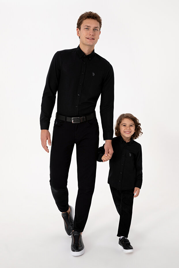 Men's Black Long Sleeve Basic Shirt 50316723-Vr046