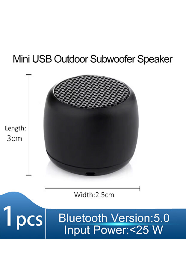 مكبر صوت M1 أسود محمول بتقنية البلوتوث ومكبر صوت محيطي ستيريو صغير الحجم مزود بمنفذ USB خارجي